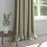 Curtain in a plain cream cotton washable fabric