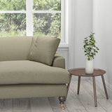 Sofa in a taupe cotton plain upholstery fabric