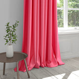 Curtain in a candy pink plain cotton fabric