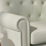 Sofa upholstered in a aqua Scandi-style semi-plain upholstery fabric with a stain resistant finish