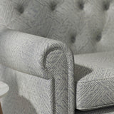 Sofa upholstered in a dark blue Scandi-style semi-plain upholstery fabric with a stain resistant finish