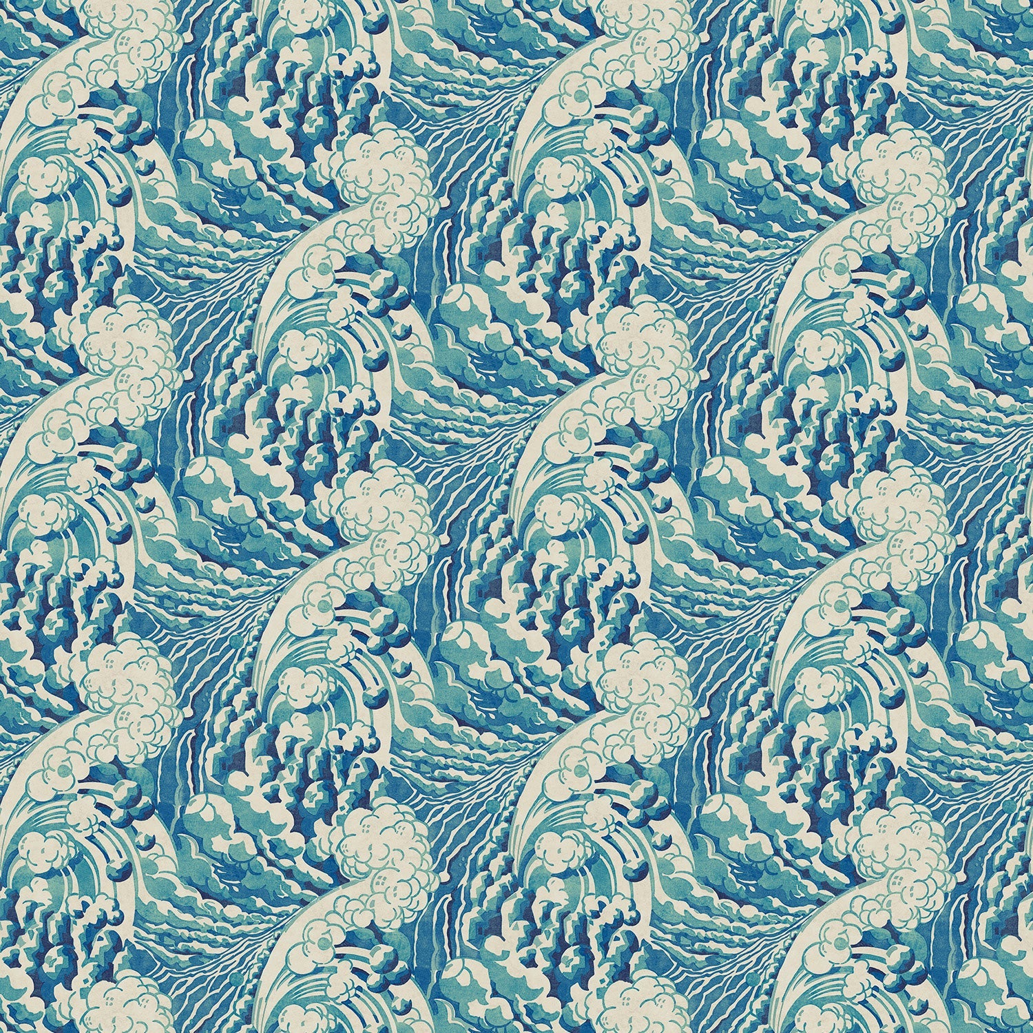 Fabric swatch of a blue velvet fabric with wave design, suitable for curtains and upholstery and with a stain resistant finish