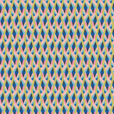 Fabric swatch of a vibrant brightly colour geometric velvet fabric for curtains and upholstery with a stain resistant finish