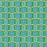 Fabric swatch of a printed velvet fabric featuring a fun, jazzy pattern in Seagreen.
