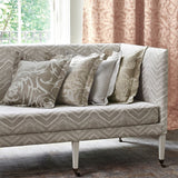 Curtain in luxury blush pink fabric with jacquard design