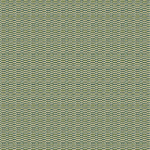 Fabric swatch of a stain resistant weave fabric with a broken stripe design in blue colours