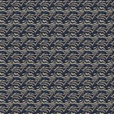 Dark blue velvet fabric with animal print design with a stain resistant finish