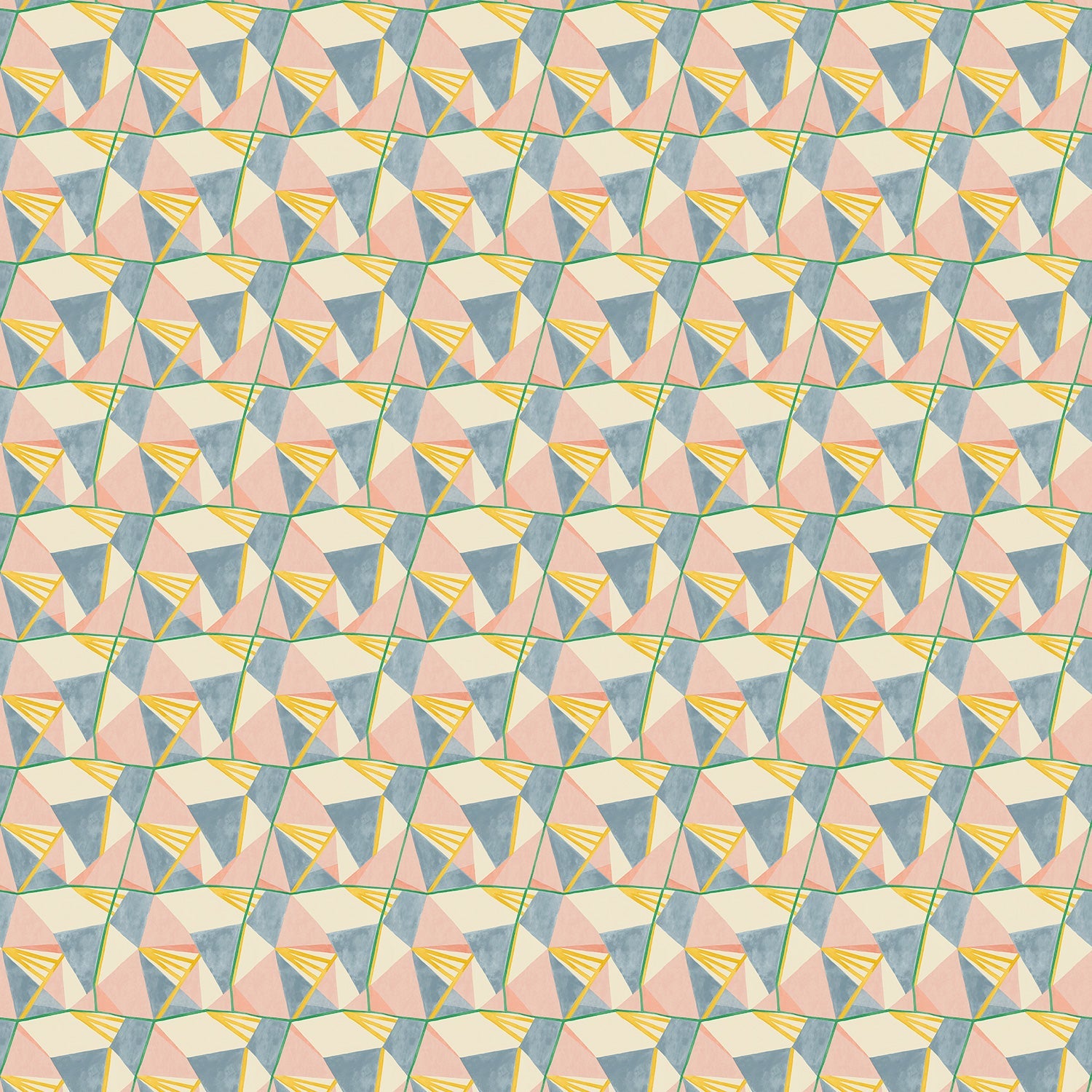 Pastel coloured velvet fabric with a modern geometric design and a stain resistant finish
