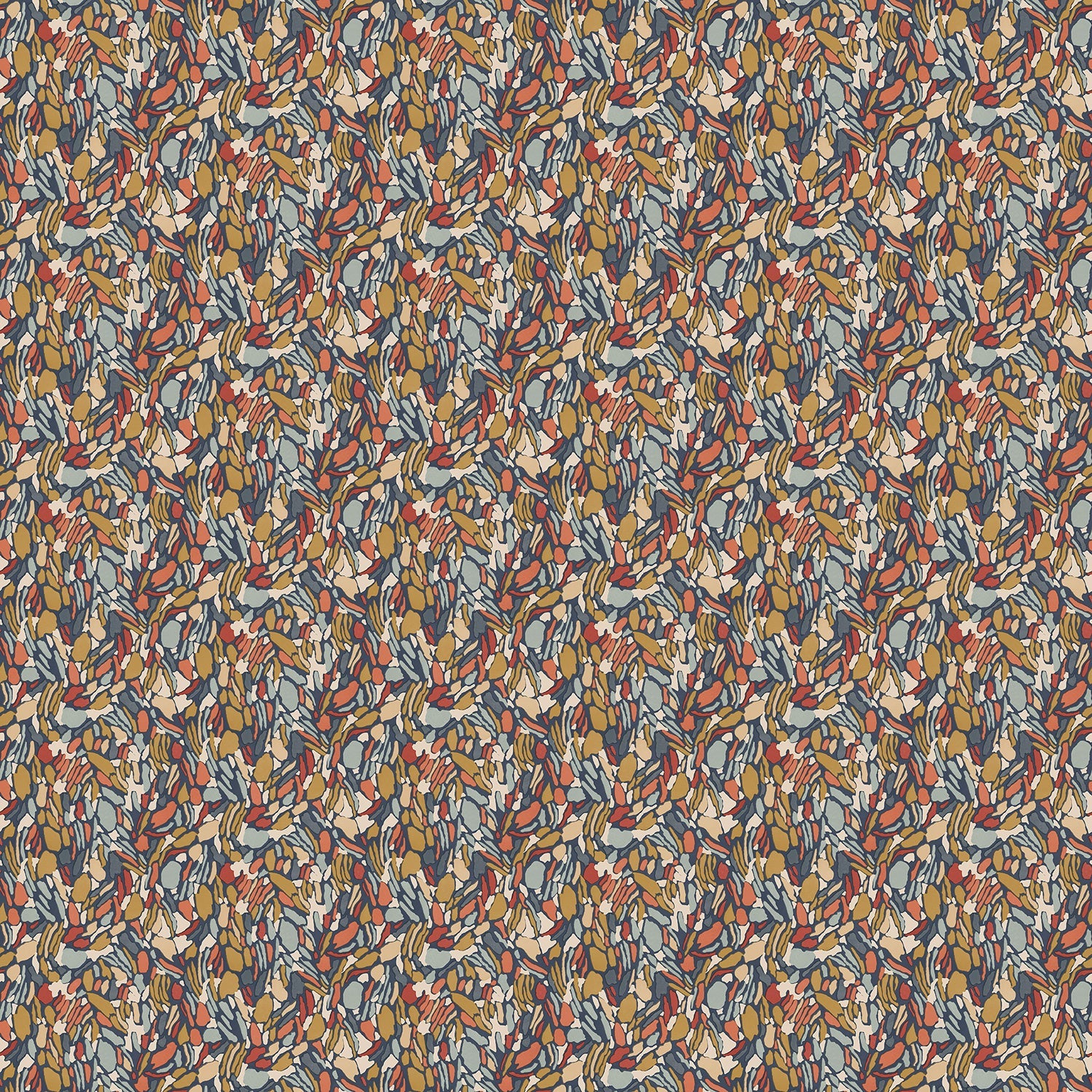 Multicoloured velvet fabric with a stain resistant finish and abstract design