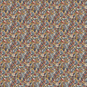 Multicoloured velvet fabric with a stain resistant finish and abstract design