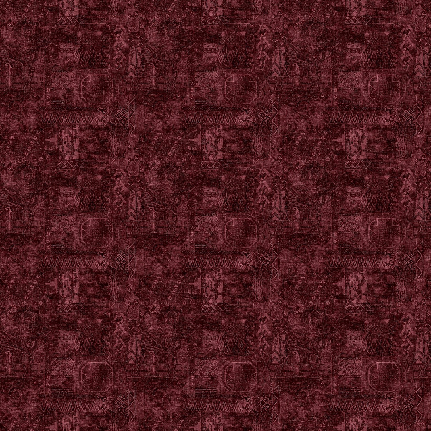 Dark red velvet fabric with a carpet design and stain resistant finish