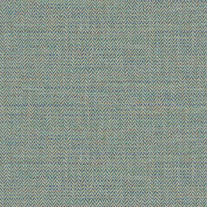 Sample of a woven fabric in a herringbone design in Kingfisher