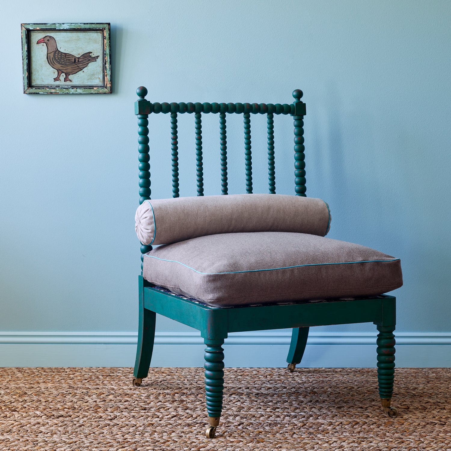 A brown woven fabric on a chair.