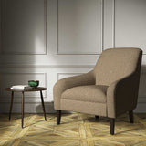 A brown woven fabric on an armchair