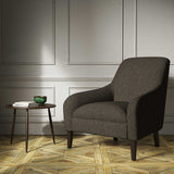 A brown woven fabric on an armchair.