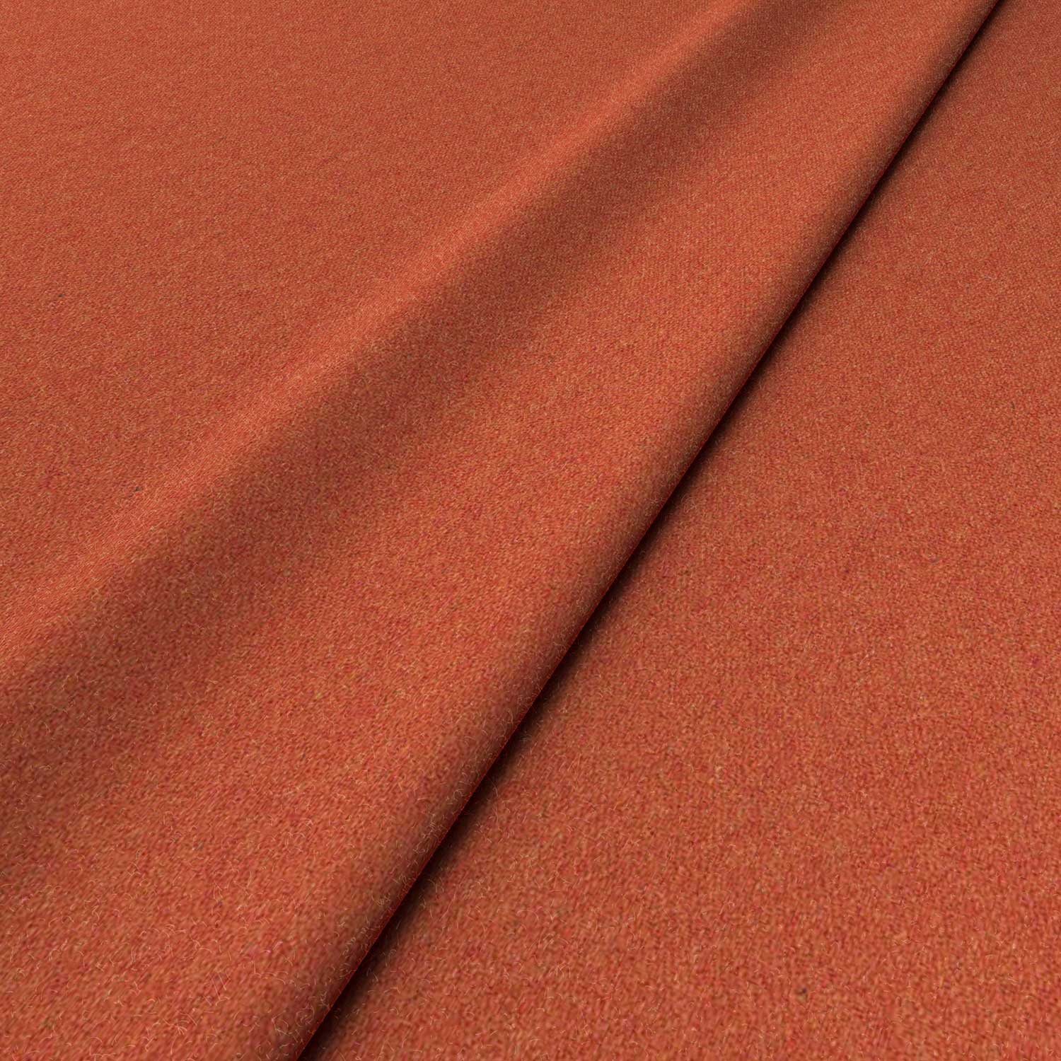Sample of a orange woven fabric in recycled wool.