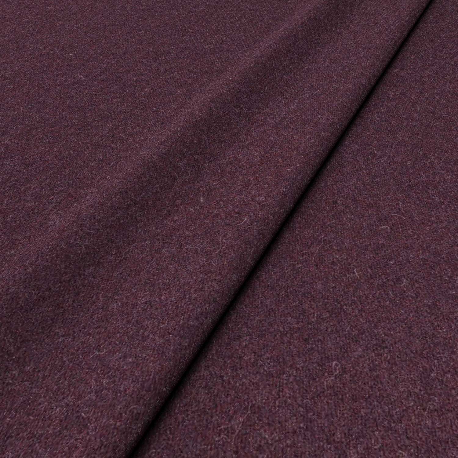 Sample of a purple woven fabric in recycled wool.
