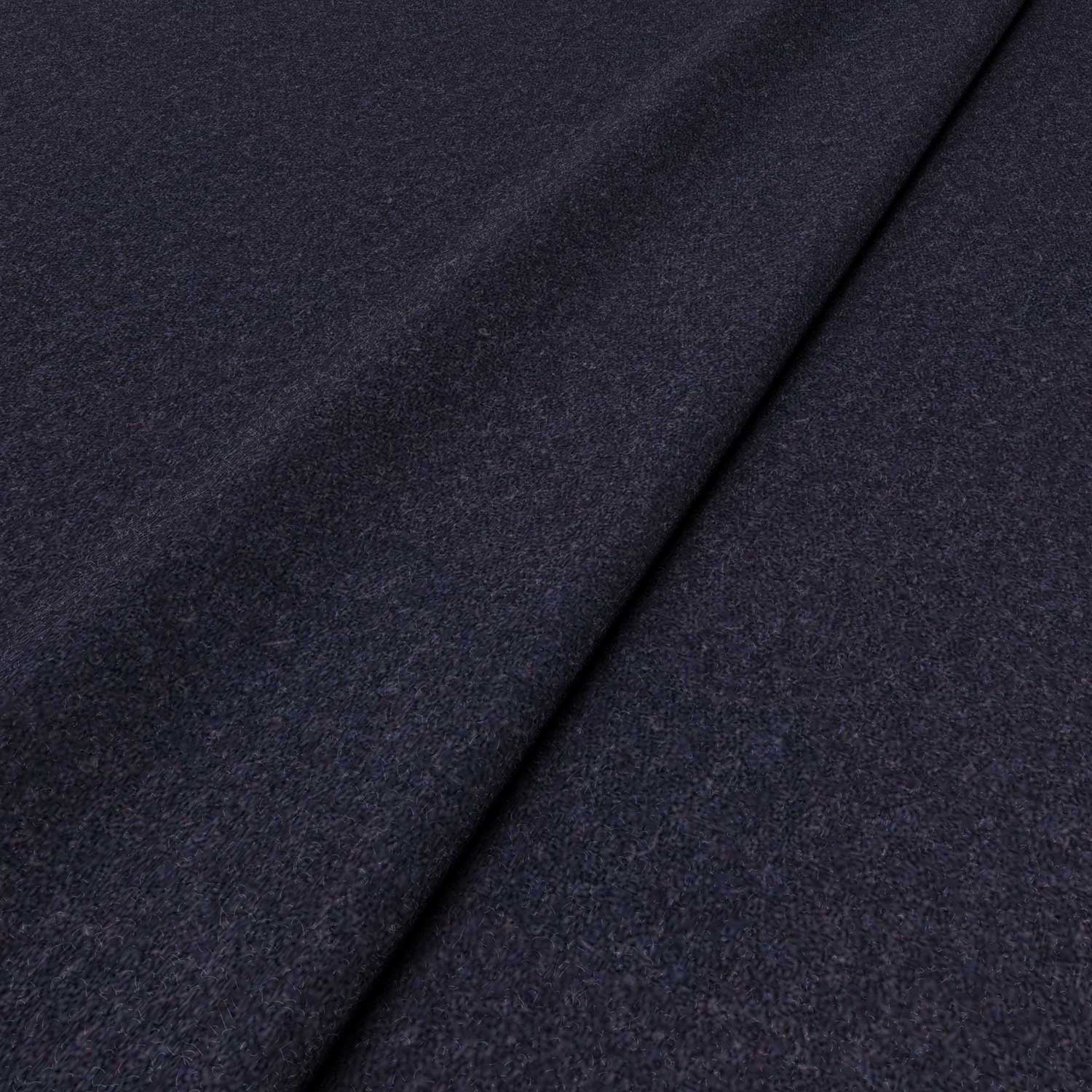 Sample of a blue woven fabric in recycled wool.