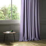 A purple woven fabric shown as a curtain.
