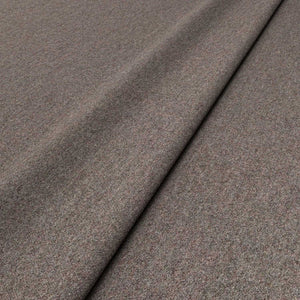 Sample of a brown woven fabric in recycled wool.