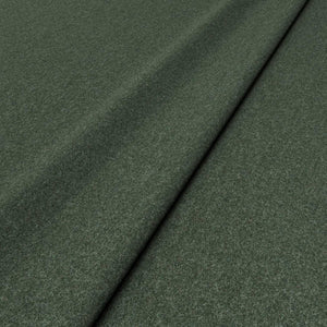 Sample of a green woven fabric in recycled wool.