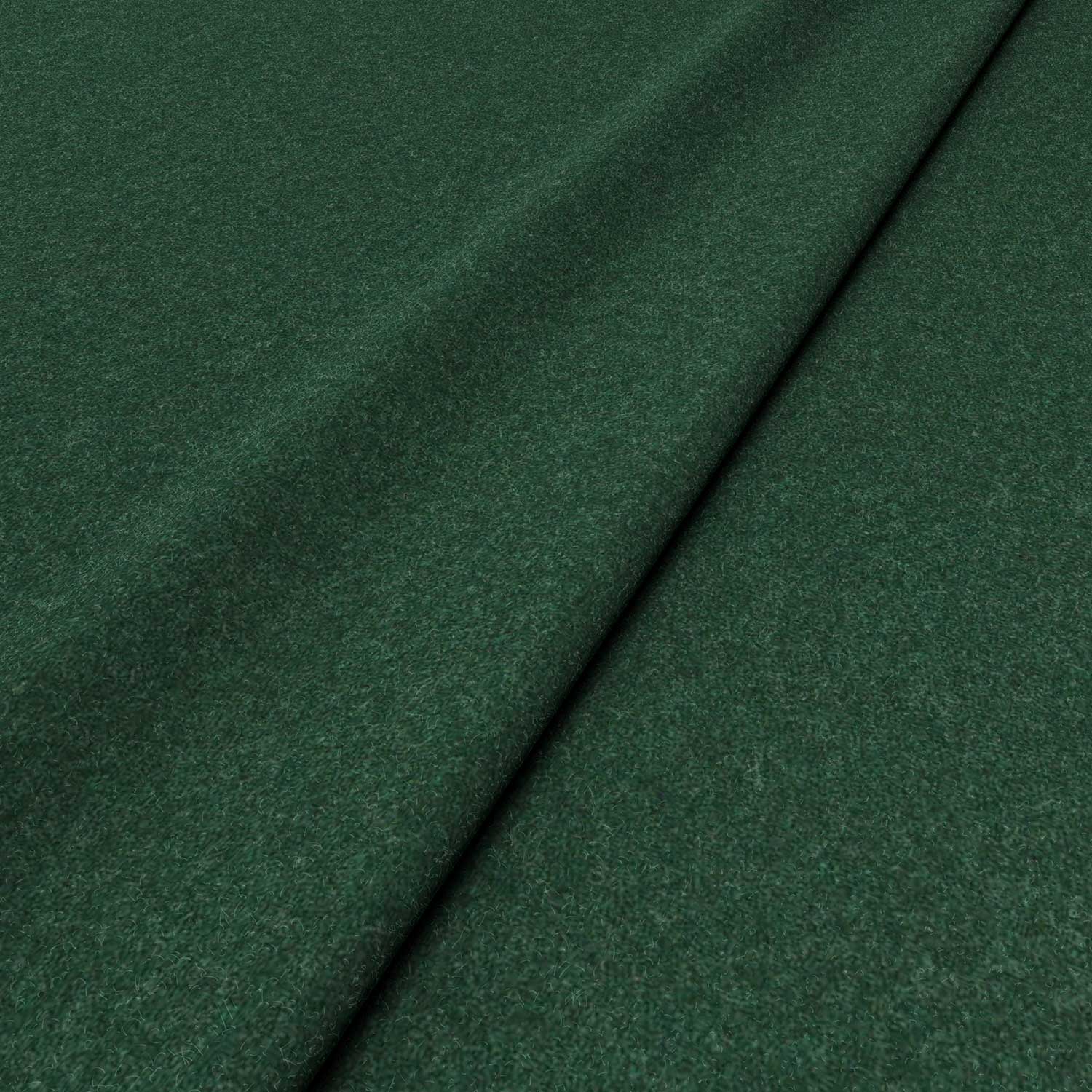 Sample of a green woven fabric in recycled wool.