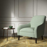 Chair upholstered in a plain turquoise weave fabric