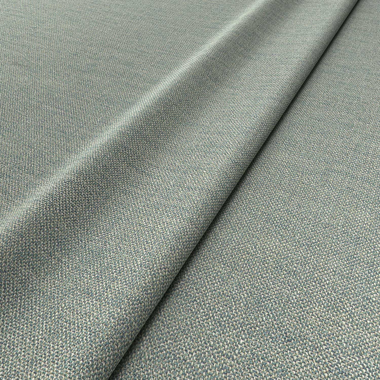 Fabric swatch of a plain cornflower blue weave fabric for upholstery