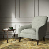 Chair upholstered in a plain grey weave fabric