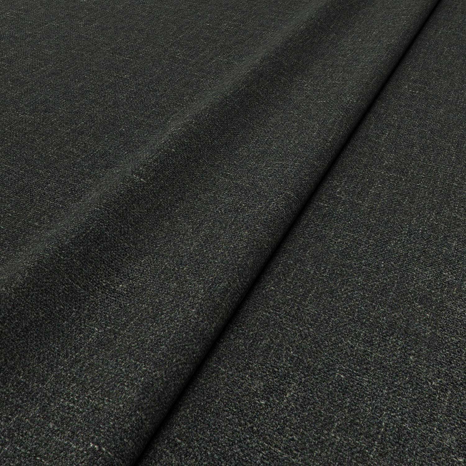 Fabric swatch of a plain black weave fabric for upholstery
