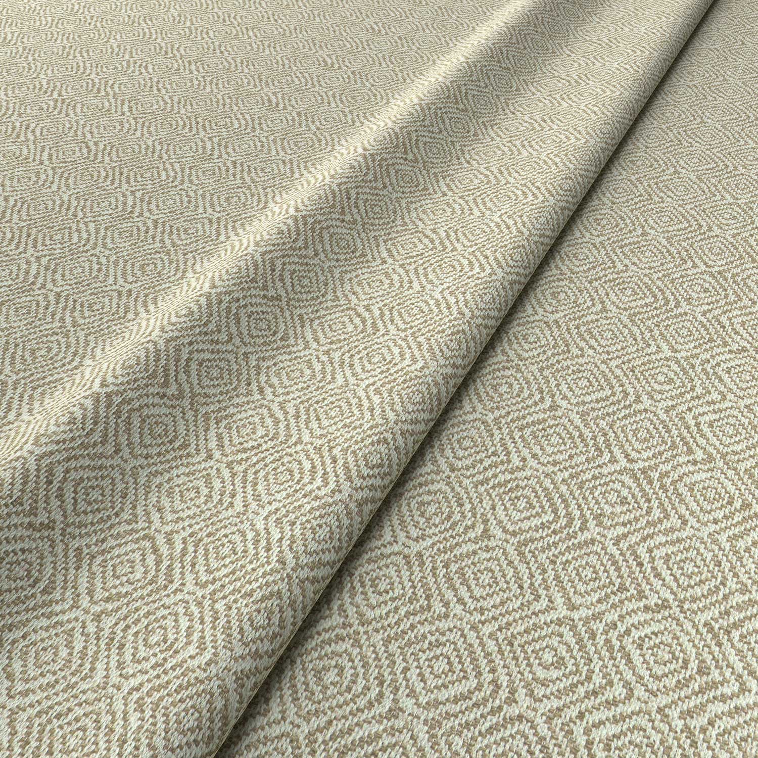 Fabric swatch of cream woven fabric for upholstery