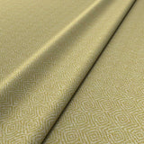 Fabric swatch of a yellow woven fabric for upholstery