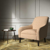 Armchair upholstered in a orange woven fabric