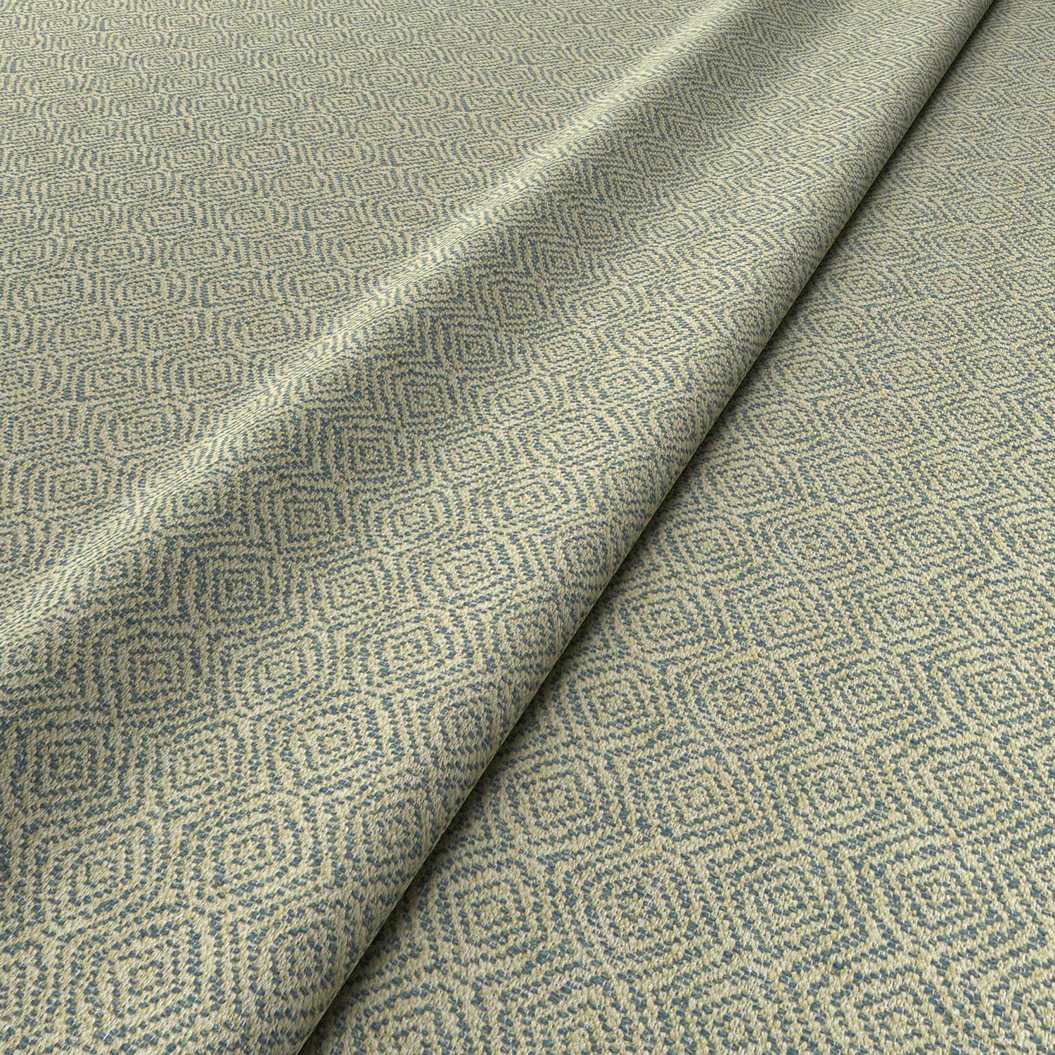 Fabric swatch of a blue woven fabric for upholstery