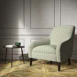 Armchair upholstered in a blue woven fabric