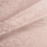 Fabric swatch of a contemporary damask fabric in a dusky pink colour for upholstery and curtains.