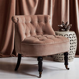 Brown eco velvet upholstery fabric on a chair