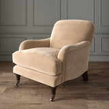 Brown eco velvet upholstery fabric on an armchair