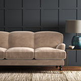 Brown eco velvet upholstery fabric on a sofa