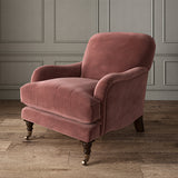 Brown eco velvet upholstery fabric on an armchair