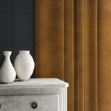 Yellow eco velvet curtain