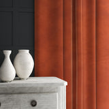 Orange eco velvet curtain