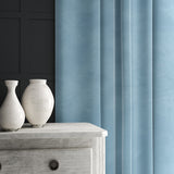 Blue eco velvet curtain