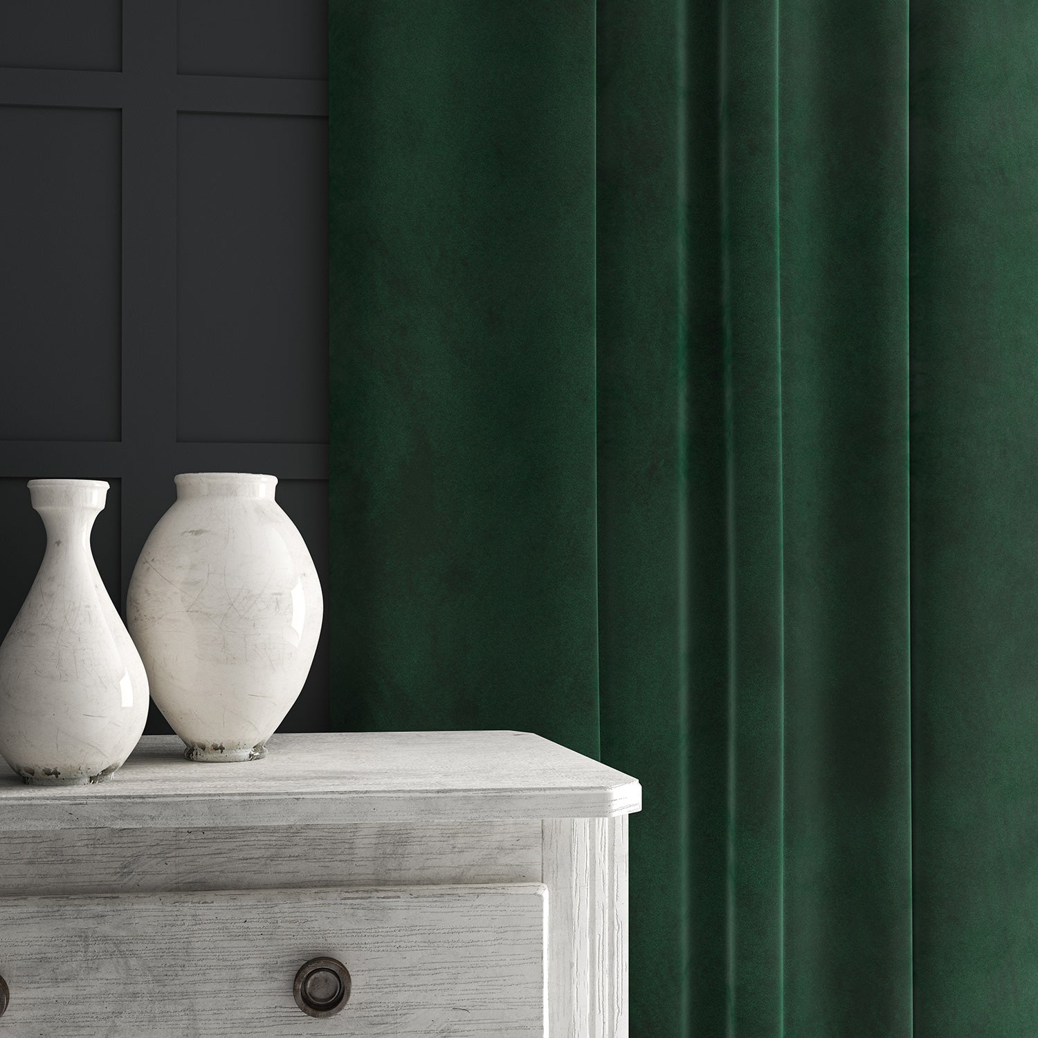 Green eco velvet curtain