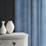 Blue eco velvet curtain