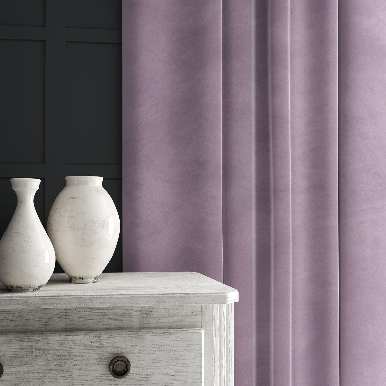 Purple eco velvet curtain