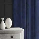 Blue eco velvet curtain