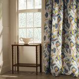 Curtain in a linen fabric with floral vine design