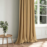 A yellow woven fabric shown as a curtain.