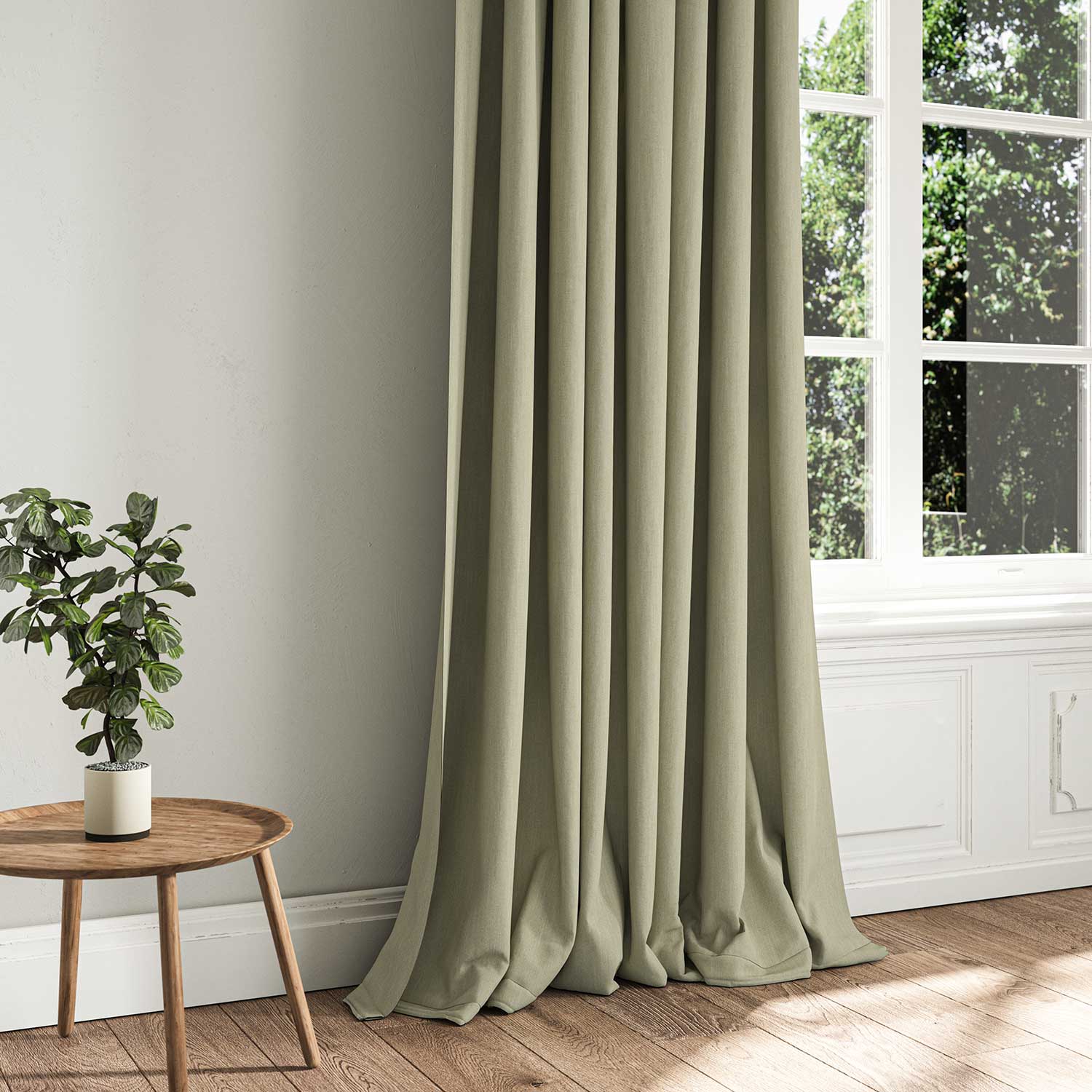 A brown stain resistant woven fabric on an armchair.